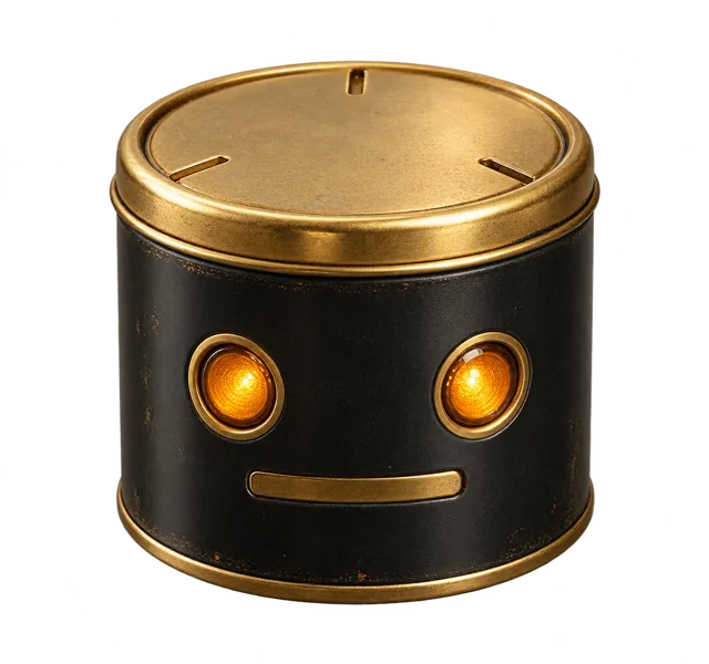 一个长着机器人脸的黑色铁罐，代表 Grok bot